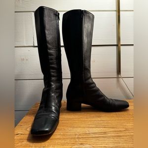 Vero Cuoio Black Leather Square Toe Y2K boots